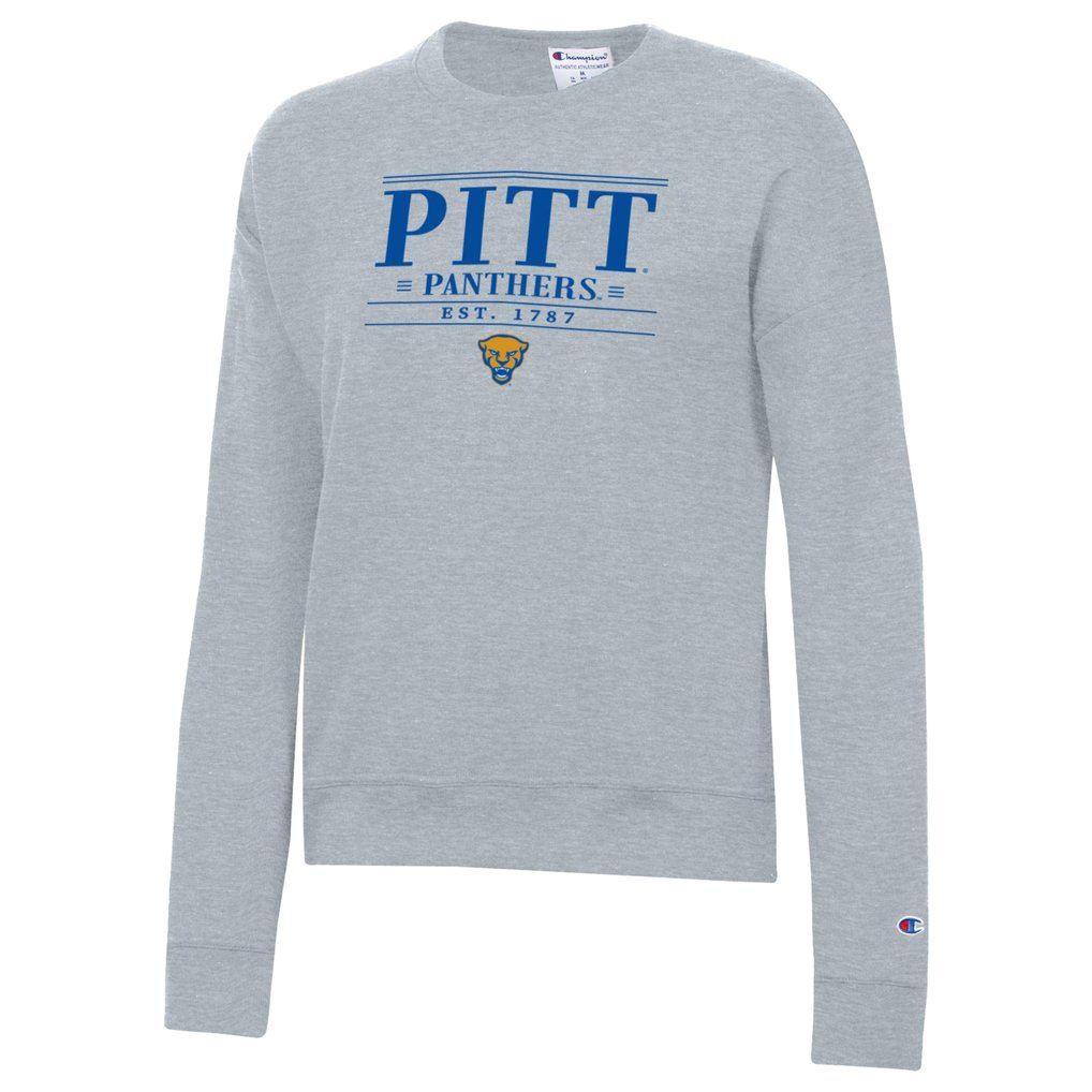  Pitt Panthers Champion Women's Powerblend Pullover Sweatshirt - Gray